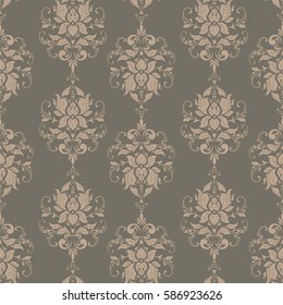 Vector floral wallpaper. Classic Baroque floral ornament. Seamless vintage pattern