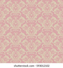 Vector floral wallpaper. Classic Baroque floral ornament. Seamless vintage pattern