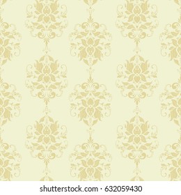 Vector floral wallpaper. Classic Baroque floral ornament. Seamless vintage pattern