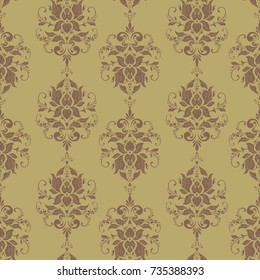Vector floral wallpaper. Classic Baroque floral ornament. Seamless vintage pattern