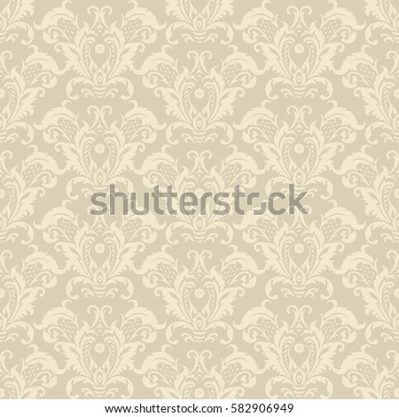 Vector floral wallpaper. Classic Baroque floral ornament. Seamless vintage pattern