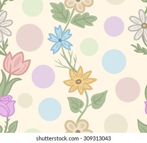 Vector floral wallpaper seamless pattern