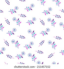 Vector floral watercolor pattern. Floral pattern. Original floral background. Flowers pattern. Seamless background. 