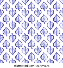Vector floral watercolor pattern, texture with flowers