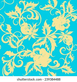 Vector floral watercolor texture pattern with flowers.Watercolor floral pattern.Seamless pattern can be used for wallpaper,pattern fills,web page background,surface textures