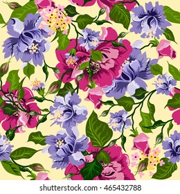 Vector floral watercolor texture pattern .Watercolor floral pattern.Seamless pattern can be used for wallpaper,pattern fills,web page background,surface textures