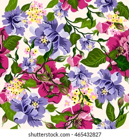 Vector floral watercolor texture pattern .Watercolor floral pattern.Seamless pattern can be used for wallpaper,pattern fills,web page background,surface textures