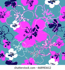 Vector floral watercolor texture pattern .Watercolor floral pattern.Seamless pattern can be used for wallpaper,pattern fills,web page background,surface textures