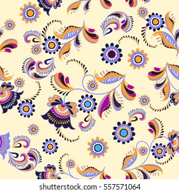 Vector floral watercolor texture pattern with flowers and birds.Seamless pattern can be used for wallpaper,pattern fills,web page background,surface textures