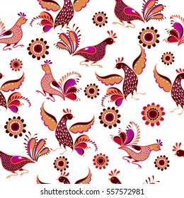 Vector floral watercolor texture pattern with flowers and birds.Seamless pattern can be used for wallpaper,pattern fills,web page background,surface textures