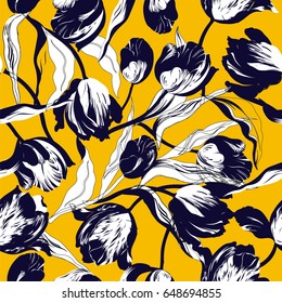 Vector floral watercolor texture pattern.Seamless pattern can be used for wallpaper,pattern fills,web page background,surface textures