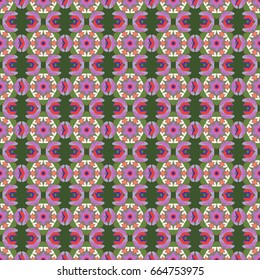 Vector floral wedding decorative elements. Seamless pattern mehndi floral lace of buta decoration items on background.