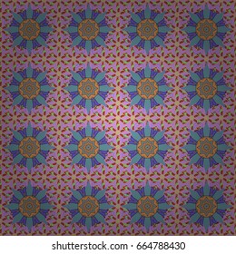Vector floral wedding decorative elements. Seamless pattern mehndi floral lace of buta decoration items on background.
