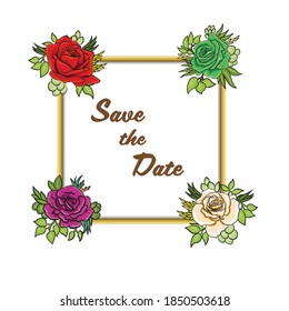 Vector Floral Wedding Invitation Beautiful 