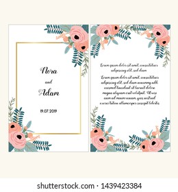 vector floral wedding invitation template 