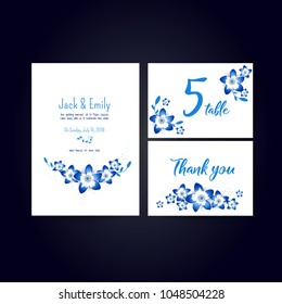 Vector floral wedding invite, invitation, save the date card