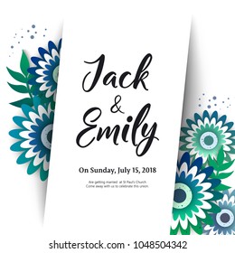 Vector floral wedding invite, invitation, save the date card
