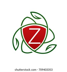 Vector Floral Wellness Red Letter Z Logo