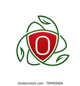 Vector Floral Wellness Red Letter O Logo
