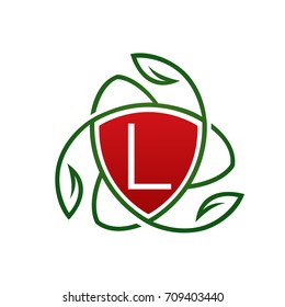 Vector Floral Wellness Red Letter L Logo