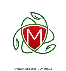 Vector Floral Wellness Red Letter M Logo