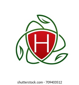 Vector Floral Wellness Red Letter H Logo