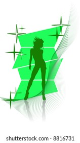 vector floral woman dancing