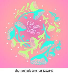 Vector floral wreath background card template