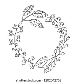 Vector floral wreath. Can be used as romantic background for invitation design, greeting cards, postcards, prints, stickers, textile design, packaging design, and so on.