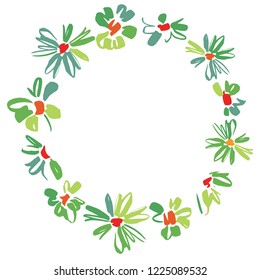 Vector floral wreath with simple daisies. Delicate frame for cards design. Great for wedding invitation, greeting card, poster, placing text, phrases. 
