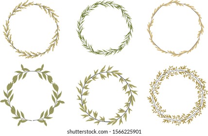 Vector floral wreath, wedding wreaths clipart, hand-drawn floral wreath, round floral frame