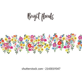 Flores vectoriales. Fondo floral brillante. Ilustración bitánica