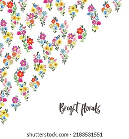 Flores vectoriales. Fondo floral brillante. Ilustración bitánica