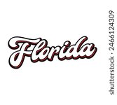 Vector Florida text typography design for tshirt hoodie baseball cap jacket and other uses vector