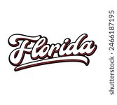 Vector Florida text typography design for tshirt hoodie baseball cap jacket and other uses vector