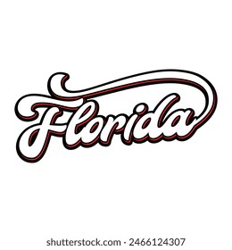 Vector Florida text typography design for tshirt hoodie baseball cap jacket and other uses vector