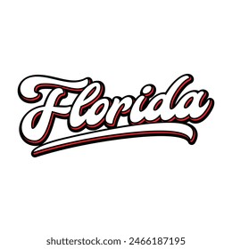 Vector Florida diseño de tipografía de texto para camiseta con capucha de béisbol chaqueta y otros usos Vector