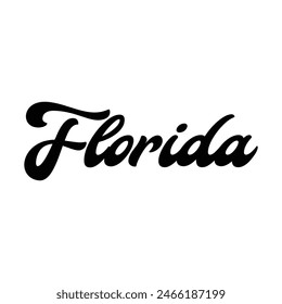 Vector Florida text typography design for tshirt hoodie baseball cap jacket and other uses vector