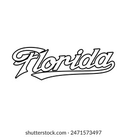 Vector Florida text typography design for tshirt hoodie baseball cap jacket and other uses vector