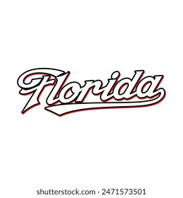 Vector Florida text typography design for tshirt hoodie baseball cap jacket and other uses vector
