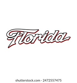 Vector Florida text typography design for tshirt hoodie baseball cap jacket and other uses vector