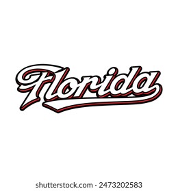 Vector Florida text typography design for tshirt hoodie baseball cap jacket and other uses vector