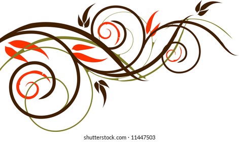 Vector Floristic ornament isolated (See raster version  Also In My Portfolio)