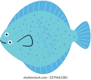 Vector flounder flatfish sketch for seafood design