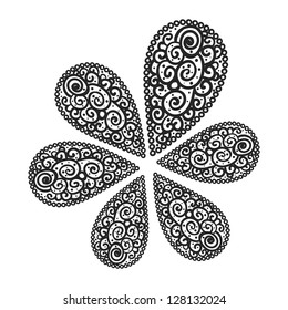 Vector flourish background black and white colored