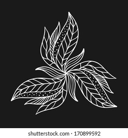 Vector flourish background black and white colored