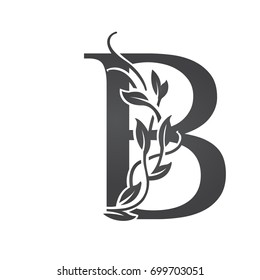 Vector Flourish Black Letter B Logo