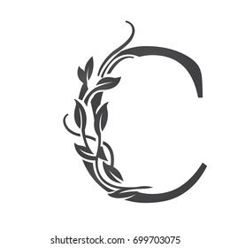 Vector Flourish Black Letter C Logo