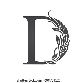 Vector Flourish Black Letter D Logo