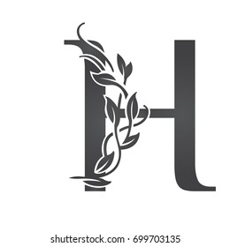 Vector Flourish Black Letter H Logo Stock Vector (Royalty Free ...